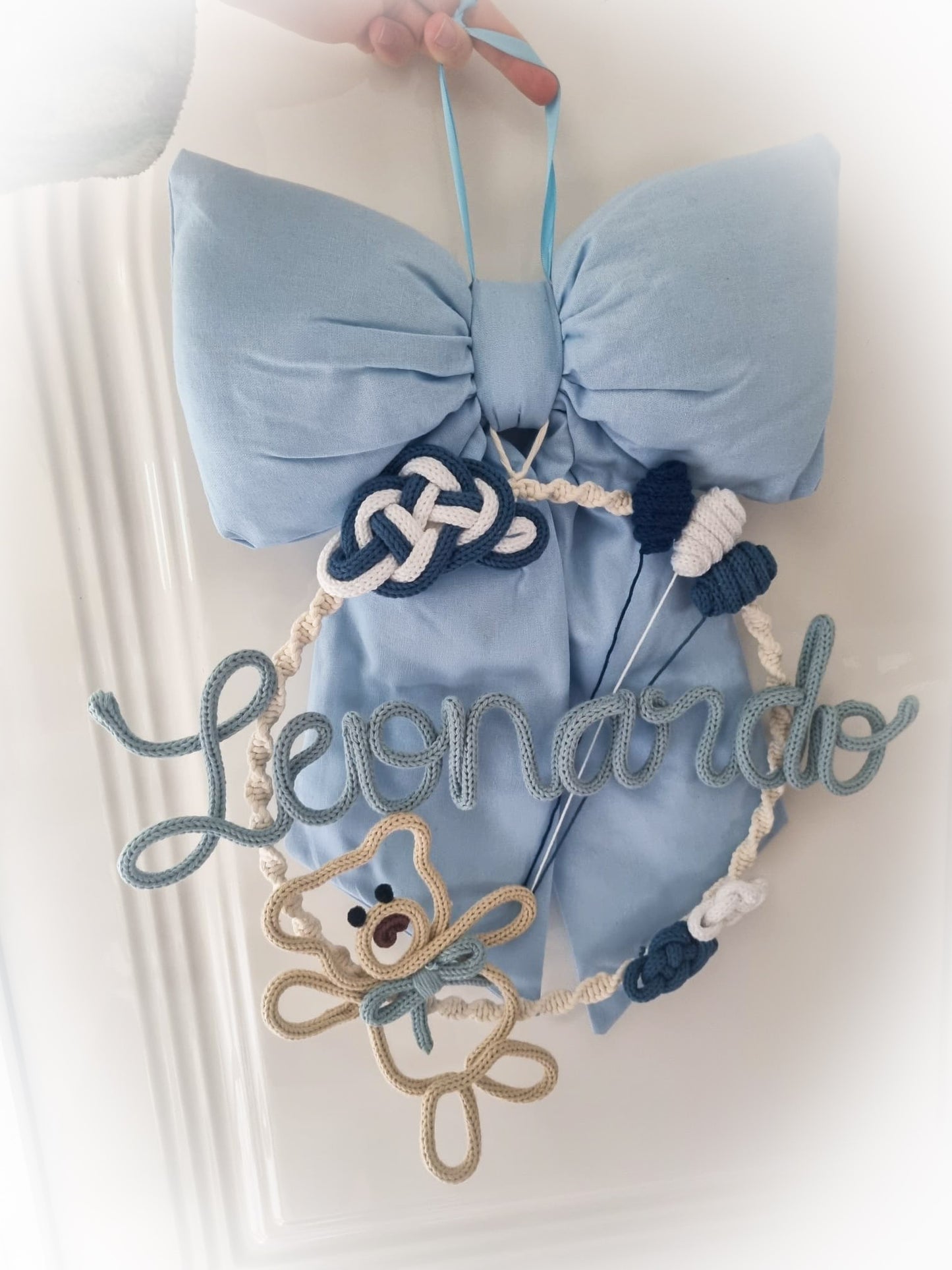 Fiocco / Ghirlanda nascita Tommaso