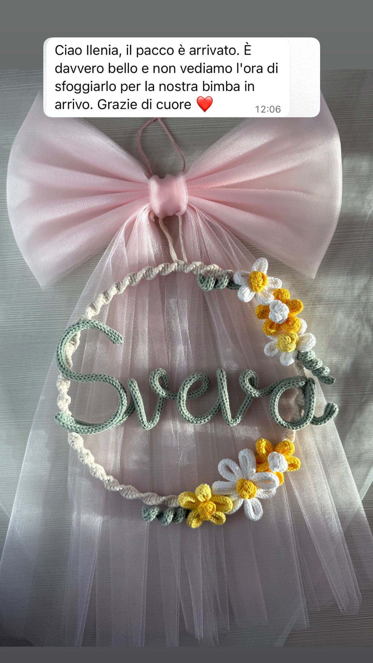 Fiocco / Ghilranda nascita 'modello Sveva'