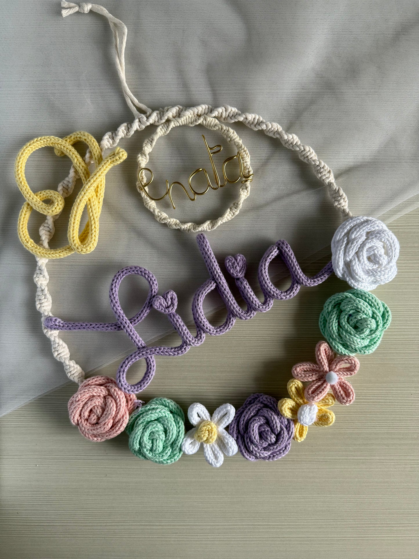 Fiocco / Ghirlanda Nascita modello ' è nata Gioia'