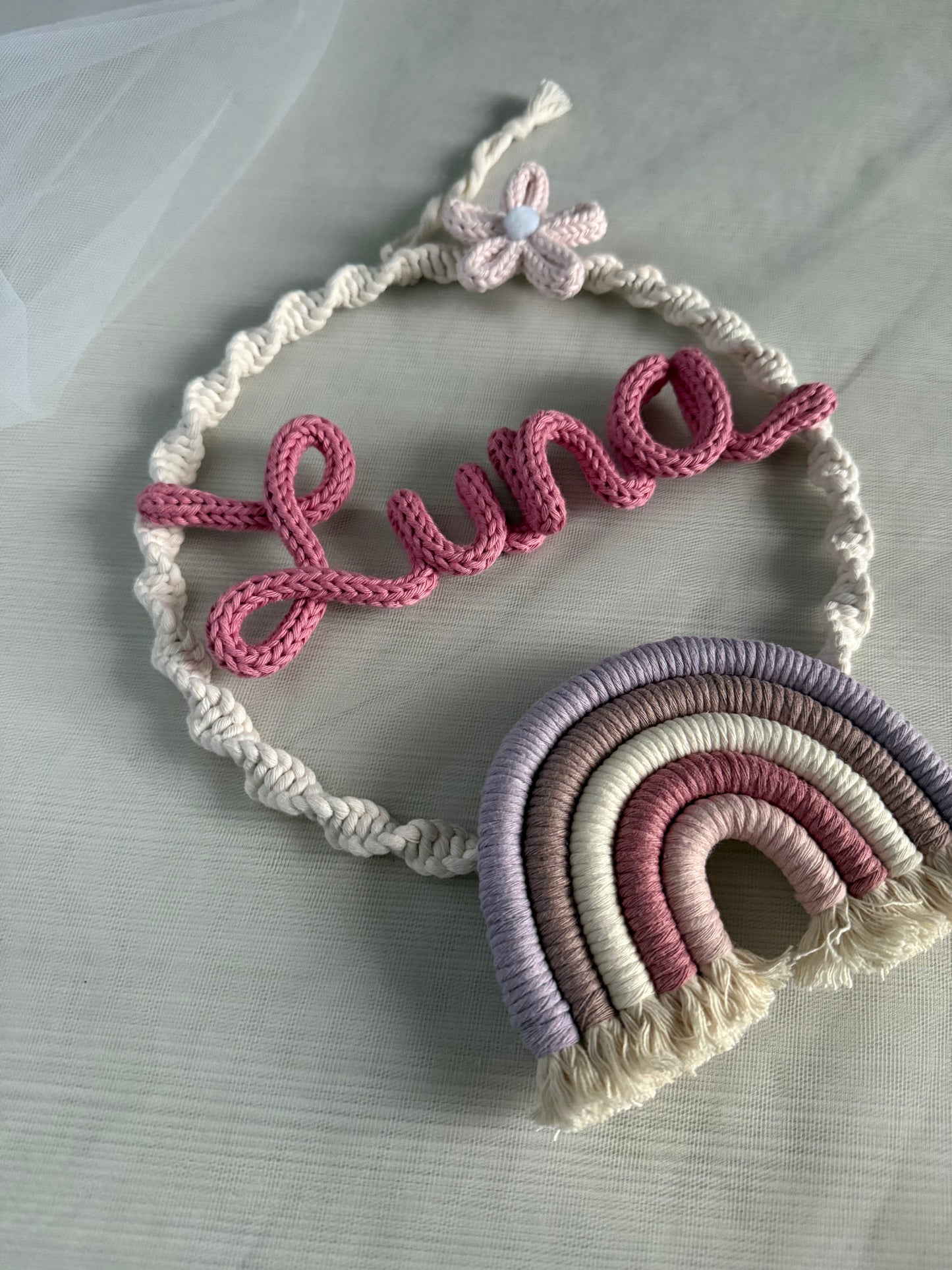 Fiocco nascita / Ghirlanda nascita 'Baby arcobaleno' ø 20 cm