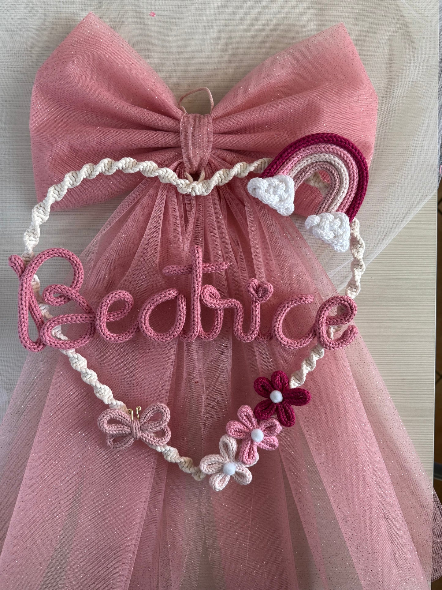 Fiocco / Ghirlanda nascita modello 'Glitter Beatrice'