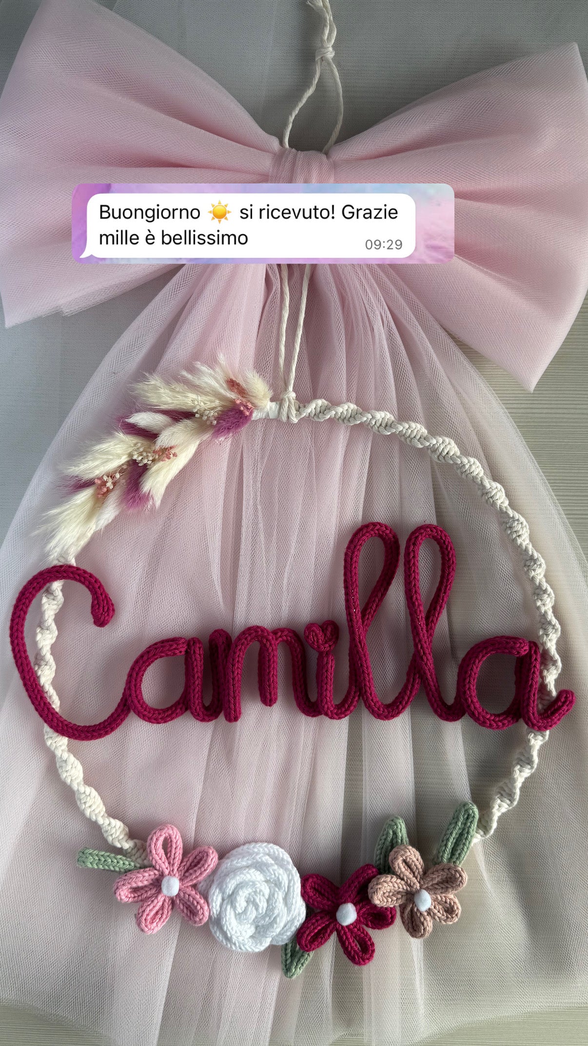 Fiocco / Ghirlanda nascita modello Fiocco