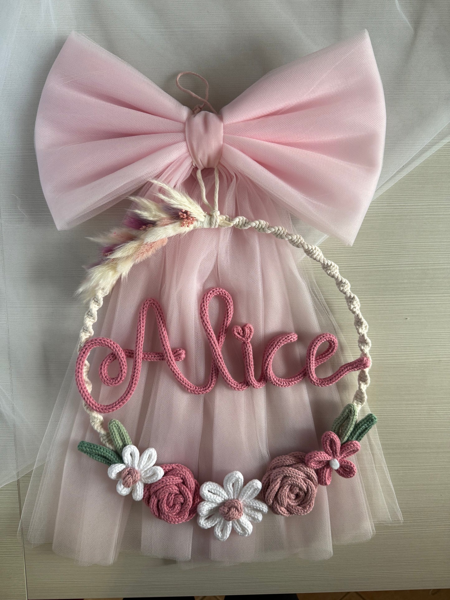 Fiocco / Ghirlanda nascita modello Fiocco