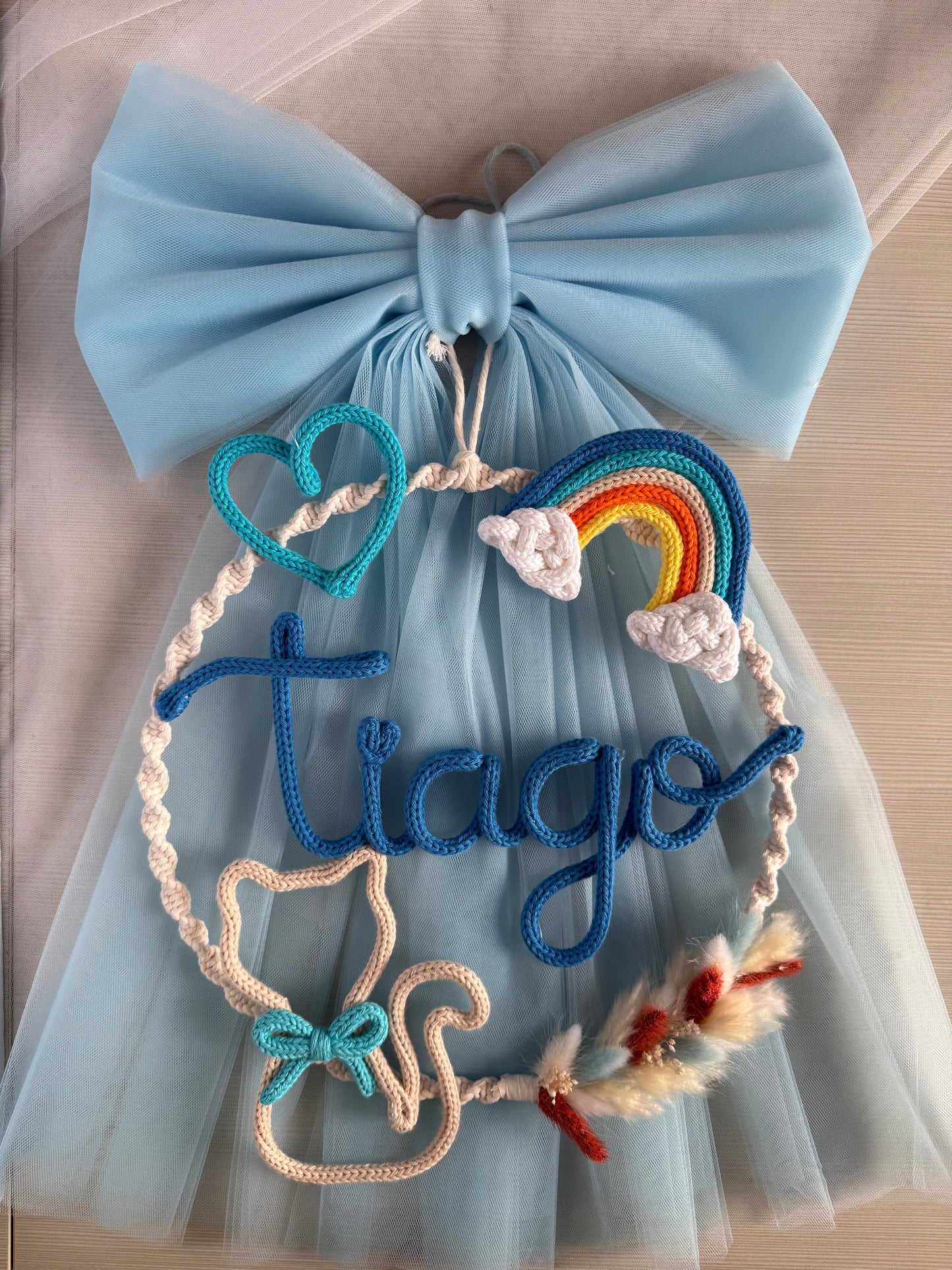 Fiocco / Ghirlanda nascita modello 'Gattino Lorenzo'