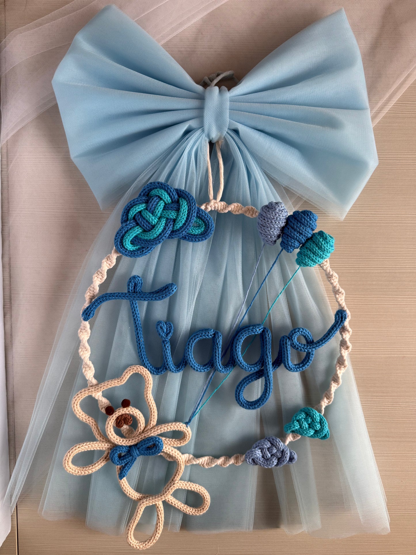 Fiocco / Ghirlanda nascita Tommaso