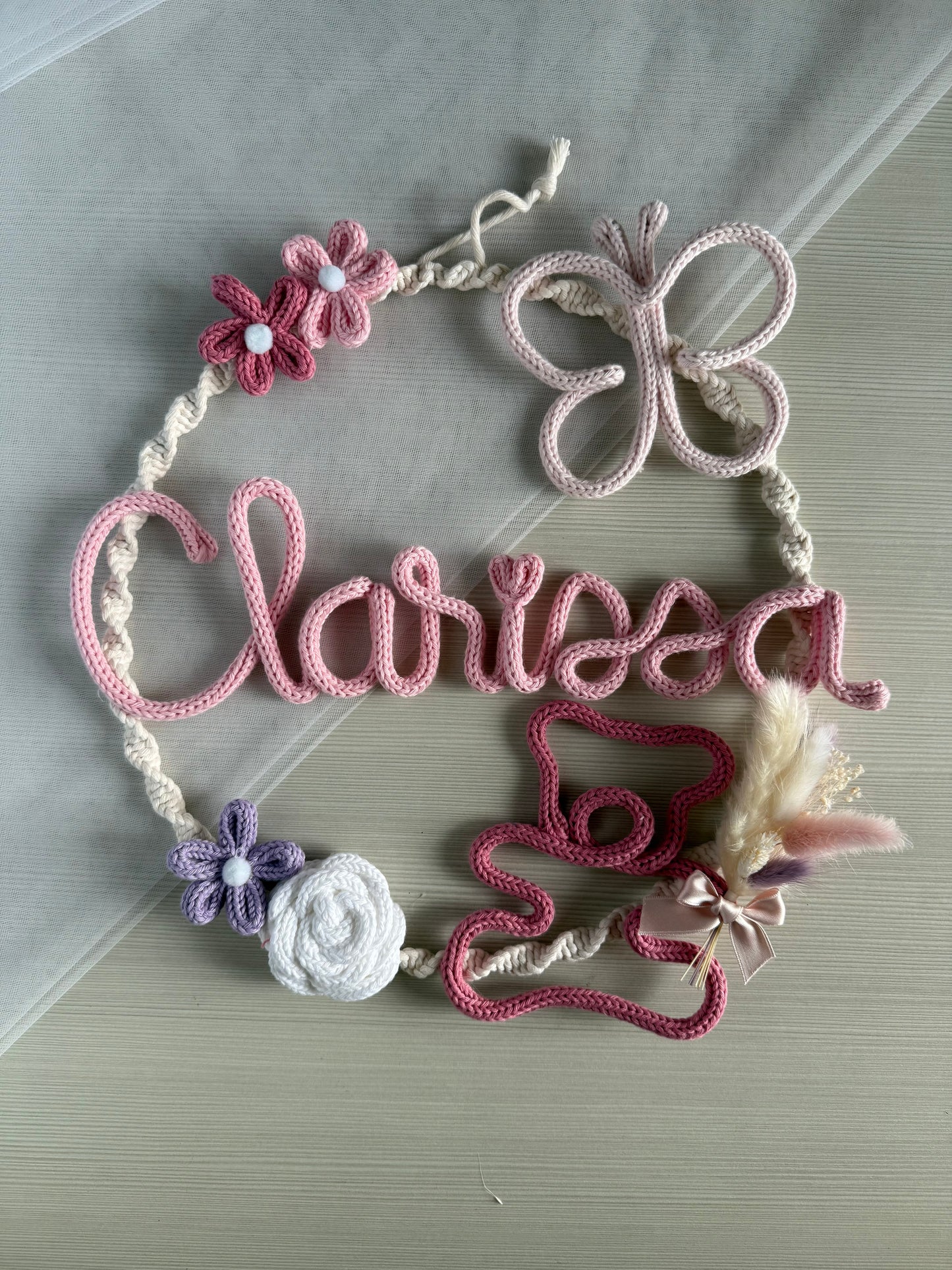 Fiocco / Ghirlanda nascita modello 'Teddy Bianca'