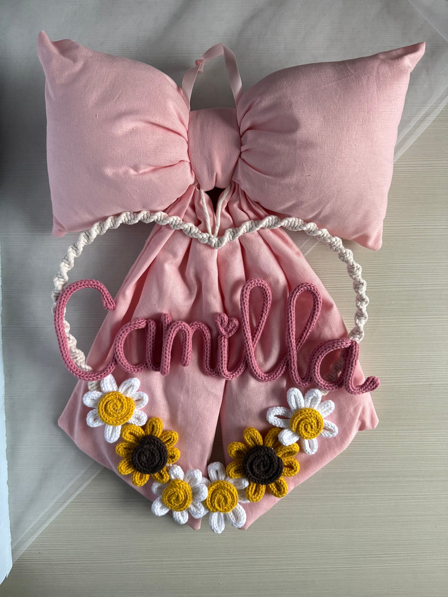 Fiocco / Ghirlanda nascita modello 'Giulia girasoli'