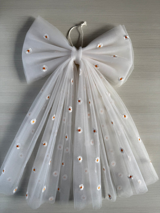 Fiocco in tulle 'Daisy' con nome in filo appeso