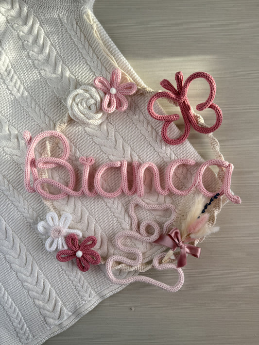 Fiocco / Ghirlanda nascita modello 'Teddy Bianca'