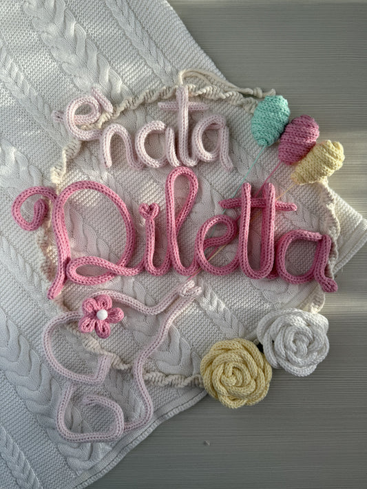 Fiocco / Ghirlanda nascita modello 'é nata Diletta'