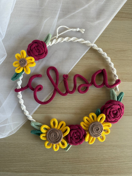 Fiocco / Ghirlanda nascita modello Girasole Elisa