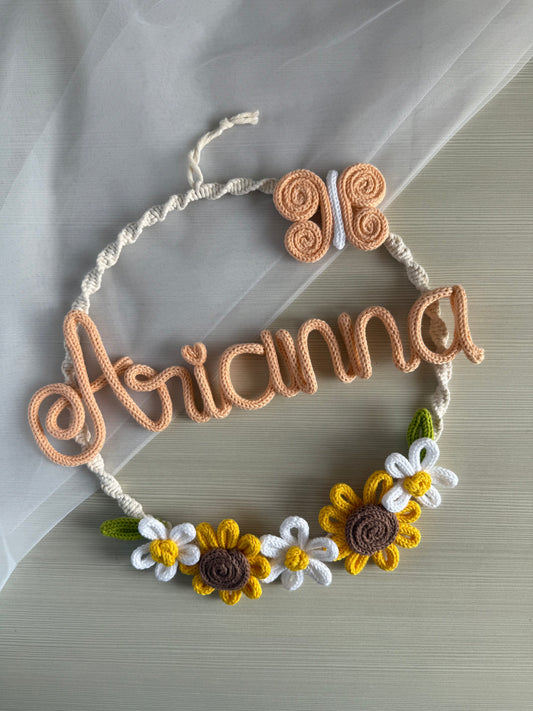 Fiocco / Ghirlanda nascita modello 'Arianna girasoli'