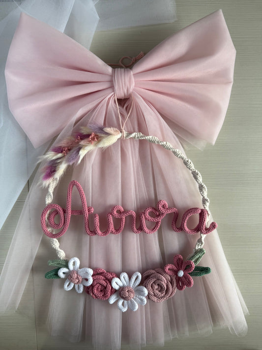 Fiocco / Ghirlanda nascita modello Fiocco